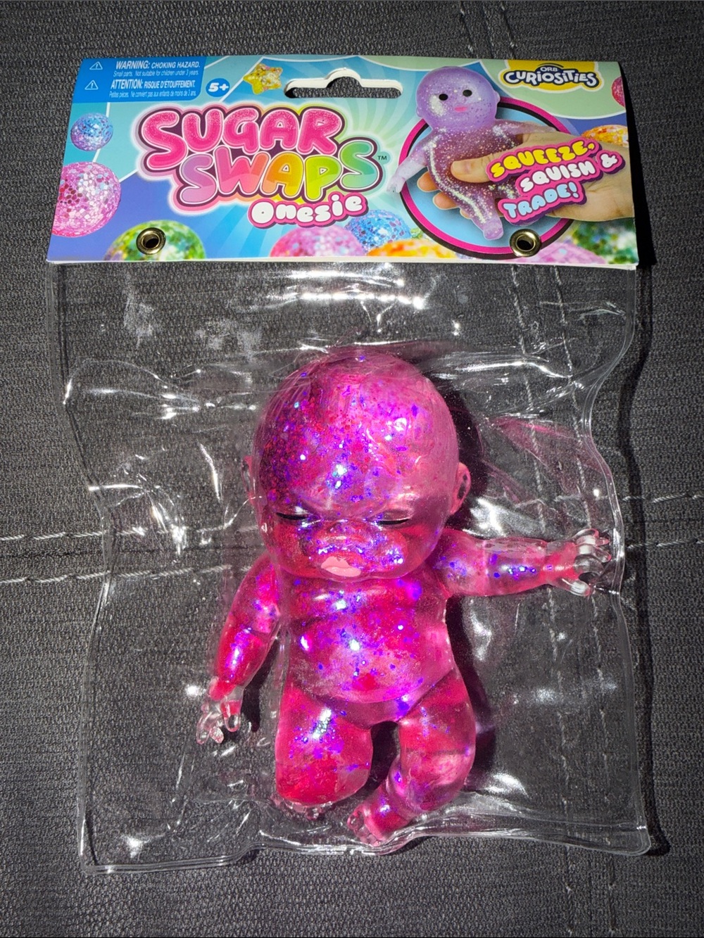 Onesie Pink Glitter Baby Squishy Toy